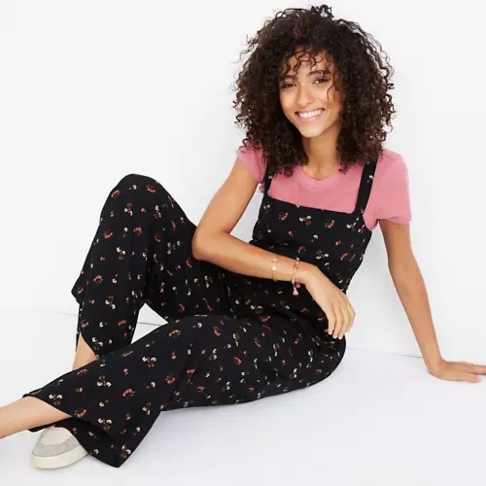 Madewell PETITE Smocked Crop Jumpsuit